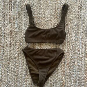Good American Fits Everybody Bikini Size 1/2 in chocolate brown 🤎🔥